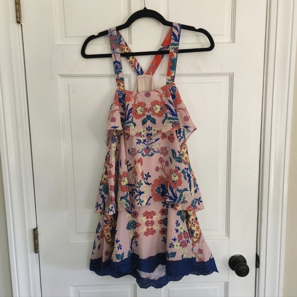 Hemant & Nandita Floral Tiered Mini Dress